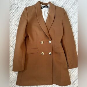 Zara Long Blazer Camel Jacket Women’s S